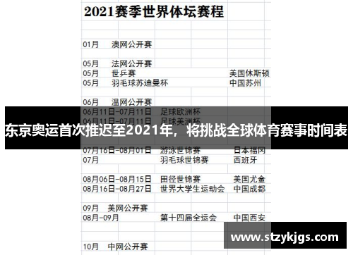 东京奥运首次推迟至2021年，将挑战全球体育赛事时间表